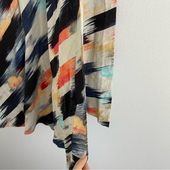 DKNY watercolor linen faux wrap midi skirt - Picture 3 of 7